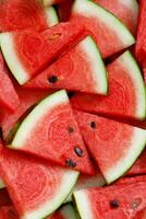 rot Wassermelone Obst Textur Hintergrund Bild Reich im gesund Nährstoffe foto