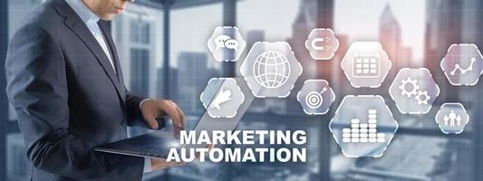 Marketing-Automatisierung Geschäftstechnologie Internet-Netzwerkkonzept foto