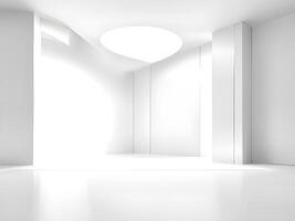 abstrakt Weiß Innere mit das leeren Fußboden foto