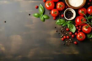 Hintergrund mit Italienisch kulinarisch Elemente. ai generativ foto