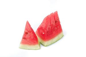 Scheibe Wassermelone lokalisiert auf einem weißen Hintergrund foto