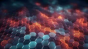 Hexagon Muster, modisch Sanft Textur mit gemischt Farben, ai generativ foto