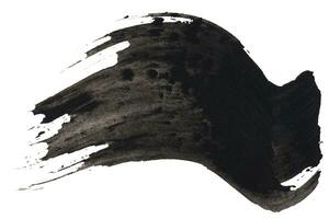 Aquarell Bürste Schlaganfall von schwarz malen, auf ein Weiß isoliert Hintergrund foto