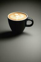 heiß Kaffee Tasse isoliert auf dunkel Hintergrund. ai generativ foto