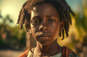 Selfie von Bahamian männlich mit Dreadlocks. generieren ai foto