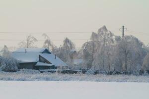 Winter Dorf auf Küste foto