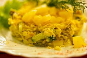 Ananas Salat mit Hähnchen foto