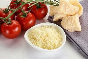 geschreddert Italienisch schwer Parmesan Käse foto