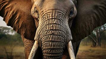 ein Elefant mit Stoßzähne ai generiert foto