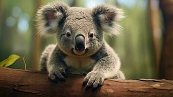 ein Koala Bär auf ein Baum Ast ai generiert foto