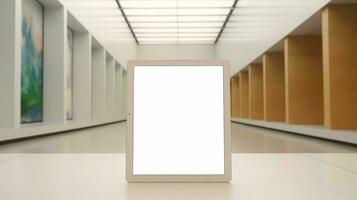 ein Weiß Tafel im ein Zimmer ai generiert foto