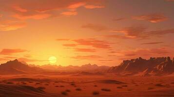 ein Wüste Landschaft mit Berge im das Hintergrund ai generiert foto