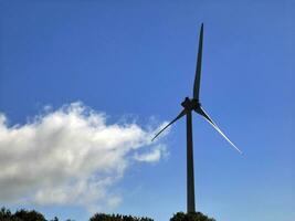 Wind Leistung Pflanze Rotor schließen Sicht. Windkraft Generator. Grün Energie, Öko freundlich Industrie Konzept foto