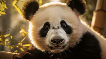 ai generativ von Riese Panda ist unter das gefährdet Spezies foto