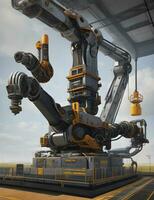 Clever Industrie Roboter Arm zum Digital Fabrik Technologie zeigen Automatisierung ai generiert foto