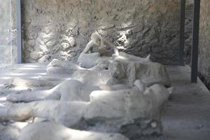 Gipsabgüsse in der antiken Stadt Pompeji foto