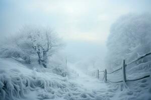 Winter Charme, wo das Welt ist geschmückt im glitzernd Weiß ai generiert foto