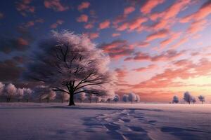 ein still Winter Himmel schafft ein heiter und fesselnd Landschaft Hintergrund ai generiert foto