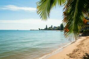beschwingt Pattaya, Thailand, wo üppig Palmen schmücken das tropisch Küste ai generiert foto