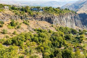 Dorf von garni auf Cliff Über von Azat Fluss Schlucht foto