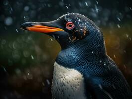 Pinguin Vogel Porträt ai generiert foto