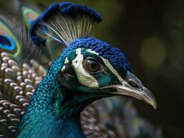 Pfau Vogel Porträt ai generiert foto