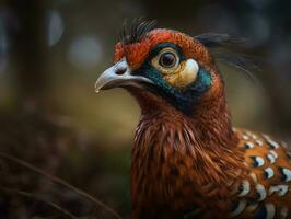 Fasan Vogel Porträt ai generiert foto