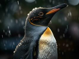 Pinguin Vogel Porträt ai generiert foto