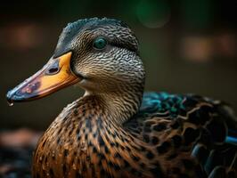 Stockente Vogel Porträt ai generiert foto