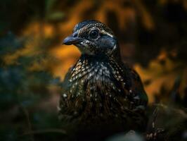 Wachtel Vogel Porträt ai generiert foto