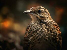 Lerche Vogel Porträt ai generiert foto