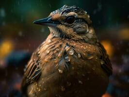 Lerche Vogel Porträt ai generiert foto