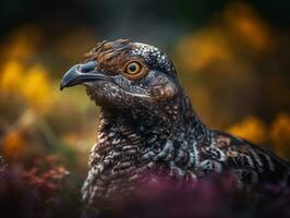 Auerhahn Vogel Porträt ai generiert foto