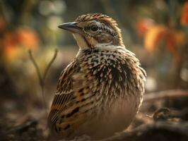 Lerche Vogel Porträt ai generiert foto