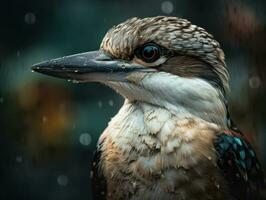 Kookabura Vogel Porträt ai generiert foto