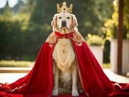 Regal Hund mit ein Regal Haltung im ein königlich Rahmen ai generativ foto