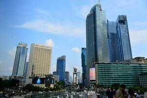 Aussicht von das Stadt von Jakarta von ein Höhe foto