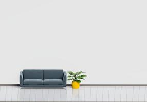 modernes Innendesign des Wohnzimmers mit schwarzem Sofa foto