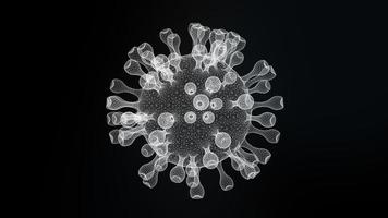 Nahaufnahme leuchtendes Influenzavirus auf schwarzem Hintergrund foto