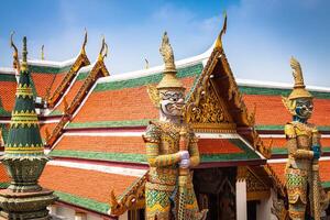 Dämonenwächter in Wat Phra Kaew Grand Palace Bangkok foto
