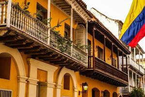 spanisches Kolonialhaus. Cartagena de India, Kolumbiens Karibikzone foto