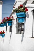 malerisch Straße von Mijas. charmant Weiß Dorf im Andalusien, Costa del Sol. Süd- Spanien foto