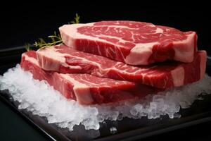 Transglutaminase gebunden Fleisch Schnitt isoliert auf ein kulinarisch Gradient Hintergrund foto