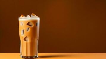 Kürbis würzen Latté, vereist Kaffee Hintergrund Foto, generativ ai foto