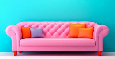 stilvoll modern Sofa, Pastell- hell Hintergrund - - ai generiert Bild foto