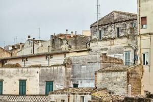atemberaubend Aussicht von das uralt Stadt, Dorf von Matera, Süd- Italien. foto