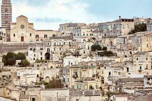 atemberaubend Aussicht von das uralt Stadt, Dorf von Matera, Süd- Italien. foto