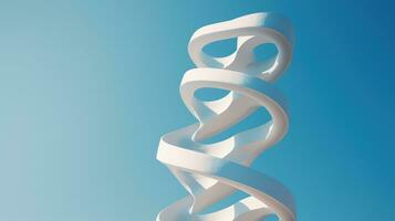 DNA Wendel auf Blau Hintergrund. 3d machen. Illustration. generativ ai foto