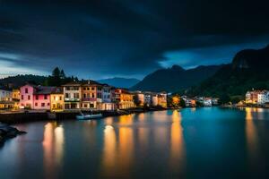 das Stadt, Dorf von Lago di Loro, Italien. KI-generiert foto