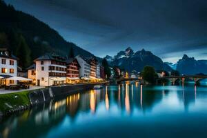 das Stadt, Dorf von altenburg im das Alpen, Schweiz. KI-generiert foto